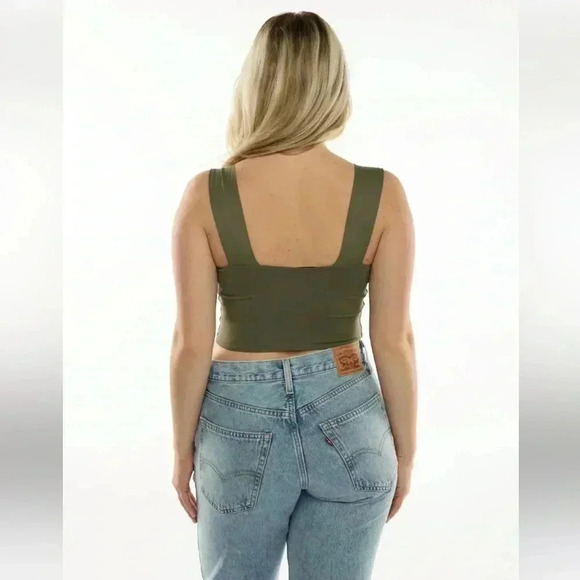 CLARE WIDE STRAP SECOND SKIN CROP TOP |  BLACK - Picture 6 of 9